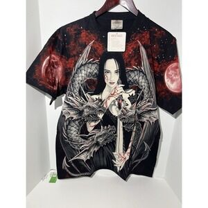 ROCK EAGLE DRAGON GEISHA SHIRT LARGE FULL PRINT